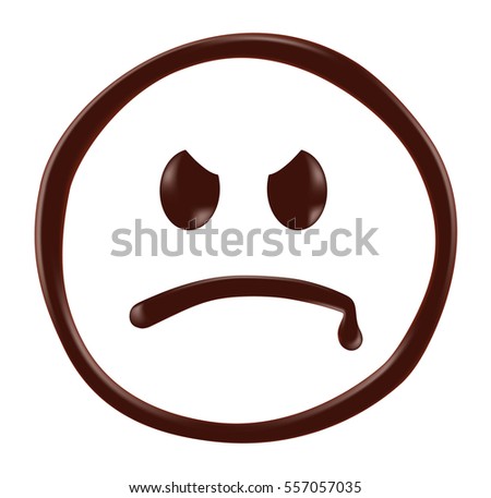 Chocolate smiley face on white background, realistic vector illustration