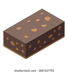 Icono de la barra de aperitivos de chocolate. Isométrico icono vectorial de barra de chiringuito de chocolate para diseño web aislado en fondo blanco