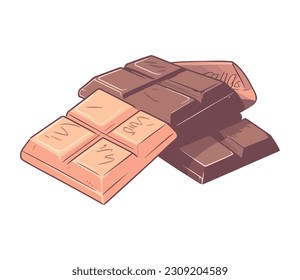 Chocolate snack on white background isolated