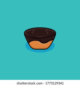 chocolate snack vector design illustration,  chocolate bread for dessert at break time. icon cartoon flat illustration.