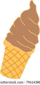 chocolate soft cream with cone. eps vector