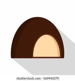 Chocolate souffle icon. Flat illustration of chocolate Souffle vector icon for web on white background