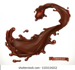 Chocolate splash. 3d realistic vector