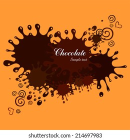 chocolate splash background. Vector Illustration 