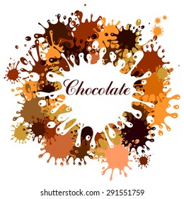 chocolate splash background. Vector Illustration 