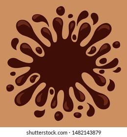 chocolate splash blob on brown soft background