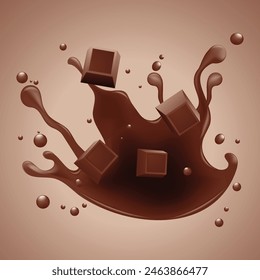 Chocolate Splash with Chocolate Cube