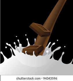 Chocolate Splash EPS 8 Vector, Grouped For Easy Editing. No Open Shapes Or Paths.