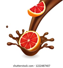 Chocolate splash with grapefruit.