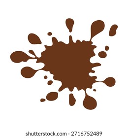 Icono de chapoteo del chocolate. Salpicadura líquida marrón sobre fondo blanco. Ilustración vectorial