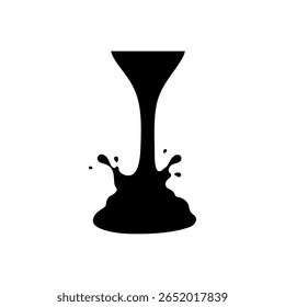 Chocolate splash icono silueta icono Vector diseño plano.
