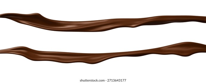 Chapoteo del chocolate aislado en el fondo blanco. Ilustración vectorial