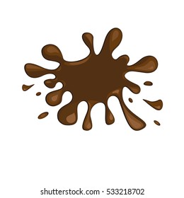 chocolate splash  isolated on a white background