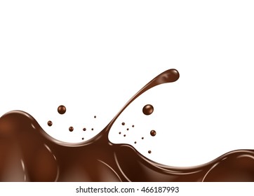 Chocolate splash on white background. Layered vector illustration