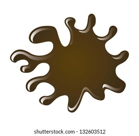 chocolate splash over white background. vector illustration