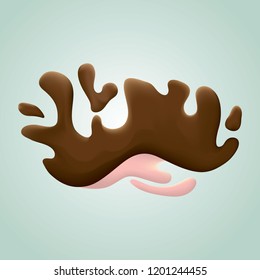 chocolate splash and pink cream splash vector illustration