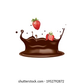 Chocolate con fresa, vector