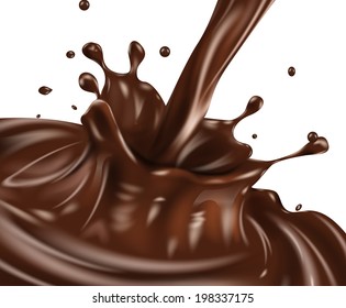 Chocolate Splash. Vector Eps 10