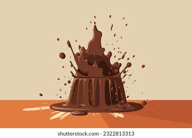 ilustración de salpicaduras de chocolate en fondo aislado