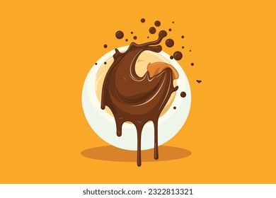 chocolate splashes illustration in isolated background
