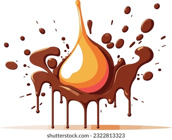 chocolate splashes illustration in isolated background