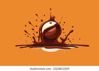 chocolate splashes illustration in isolated background