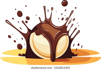 chocolate splashes illustration in isolated background