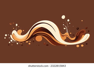 chocolate splashes waves illustration in isolated background