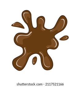 Chocolate splat vector illustration in a cartoon flat style
