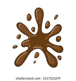 Chocolate splat vector illustration in a cartoon flat style