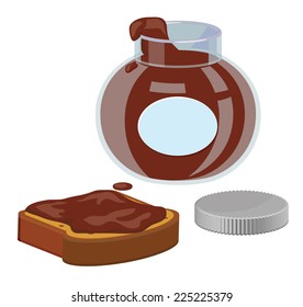 Chocolate spread and bread vector