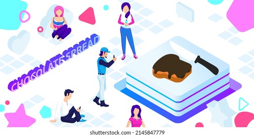 Icono de diseño isométrico de propagación de chocolate. Ilustración web de vectores. 3.ª colorida concepción