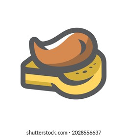 Chocolate spread on bread Vector icon Cartoon illustration.