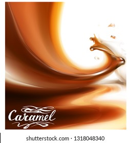 chocolate, sprinkles, caramel vector 3d realistic illustration