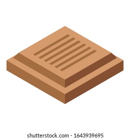 Chocolate square icon. Isometric of chocolate square vector icon for web design isolated on white background