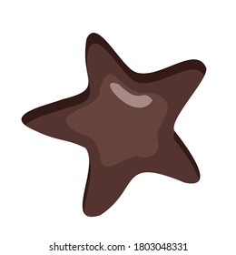 Chocolate star. Vector illustration on a white background isolated.