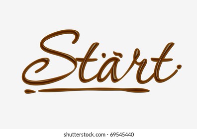 Chocolate starr text made of chocolate vector design element.