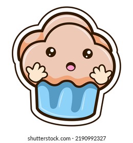 Chocolate steamed cake, vector illustration