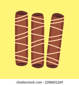 Chocolate stick day for isolated sweet lover