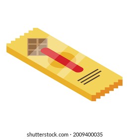 Chocolate stick icon. Isometric of chocolate stick vector icon for web design isolated on white background