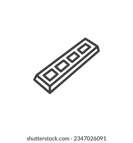 Chocolate stick line icon. linear style sign for mobile concept and web design. Chocolate bar outline vector icon. Symbol, logo illustration. Vector graphics