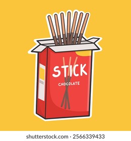 Chocolate Stick Sticker Vector Cute Illustration
