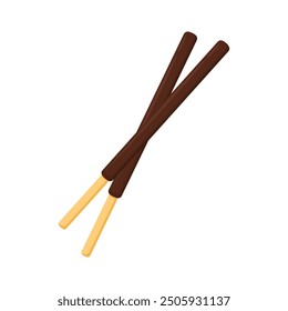 chocolate sticks. Dipped stick. chocolate dipped cookie sticks. symbol. logo design.