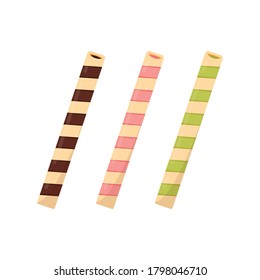 Chocolate sticks. Dipped stick. Dipped stick pattern vector. chocolate dipped cookie sticks. Matcha and strawberry sticks.