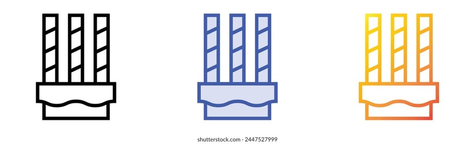 chocolate sticks icon. Linear, Blue Fill and Gradient Style Design Isolated On White Background