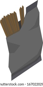 Chocolate sticks, illustration, vector on white background.