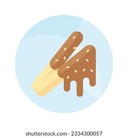 Chocolate sticks vector design in modern style, isolated on white background