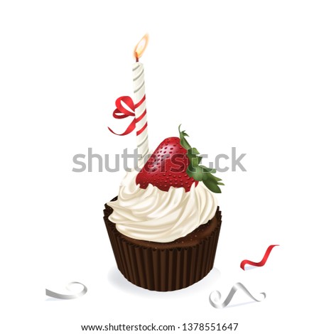 Chocolate Strawberry Cupcakes Fairy Cake Holiday Sweet Dessert Cupcake 3d Realistic Vector Chocolate Strawberry Cupcakes Fairy Cake Holiday Sweet Dessert Cupcake 3d Realistic Vector
