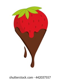 Chocolate and strawberry icon. Dessert design. Vector graphic