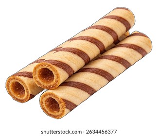Palhas de chocolate sobre um fundo branco